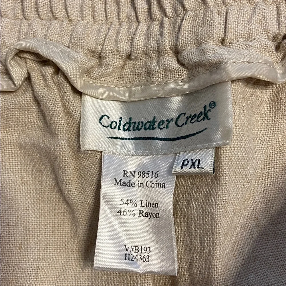 Coldwater Creek Comfy Linen Rayon Pants size PXL brand new inseam 28”waist 36” - Picture 5 of 8